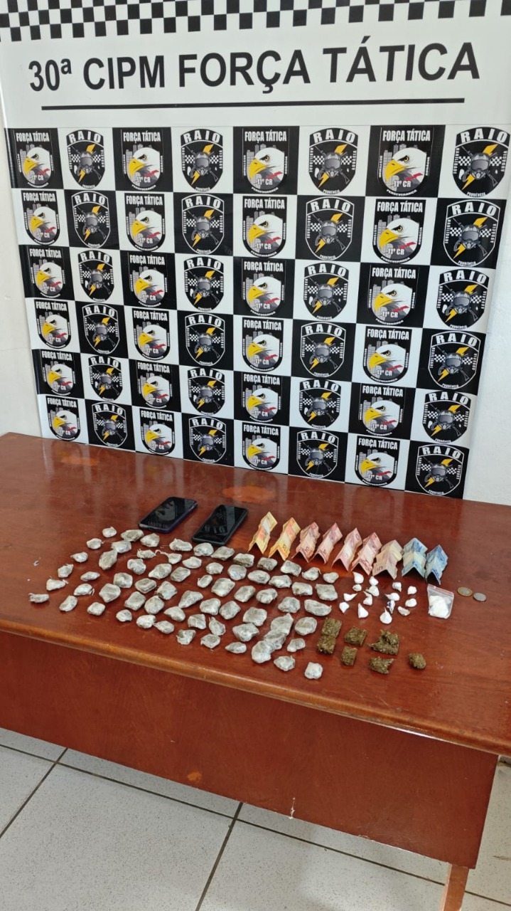 Polícia Militar apreende drogas e prende dois suspeitos durante a Operação REFAC em Primavera do Leste