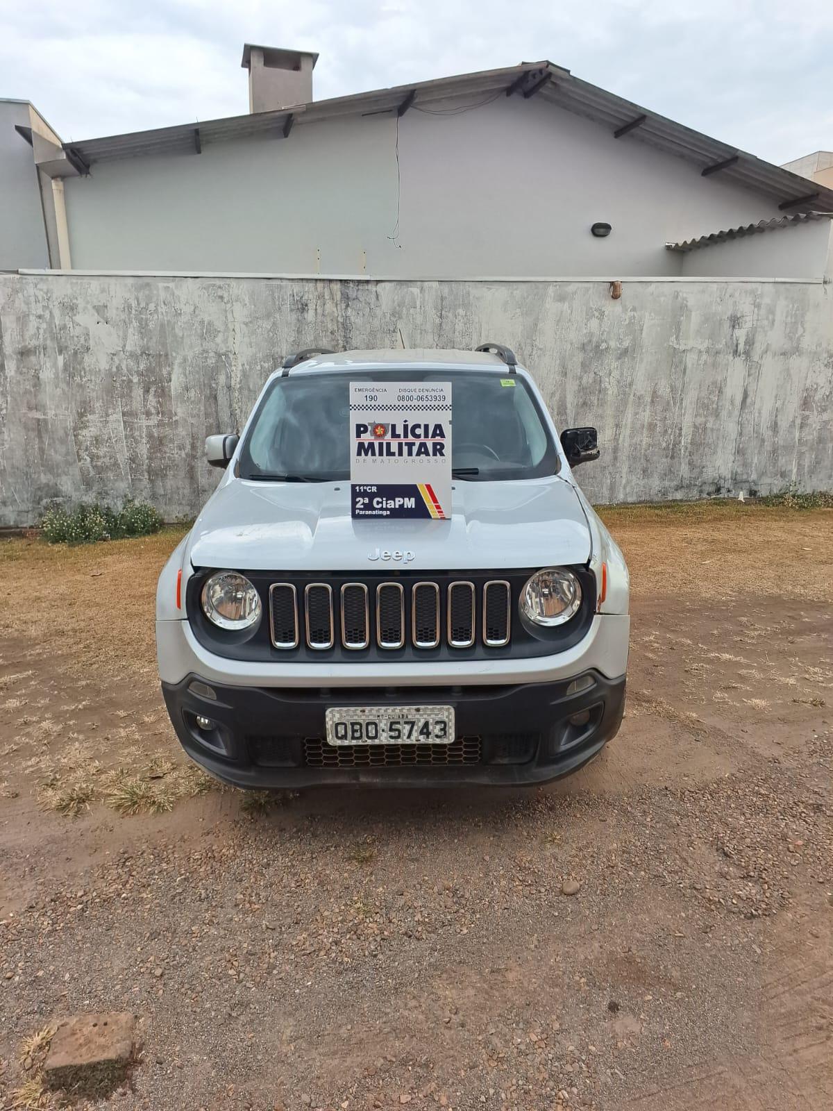 Paranatinga; PM recupera veículo roubado na Capital