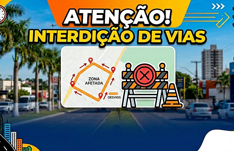 Imagem JPG, Prefeitura informa interdição temporária de vias para realização de eventos em Primavera do Leste